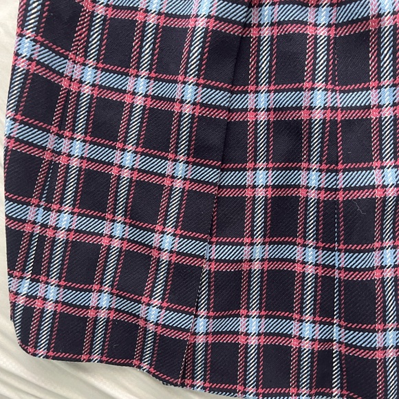 NWT Halogen Navy & Pink Long Plaid Coat | Halogen x Atlantic-Pacific - Picture 6 of 9